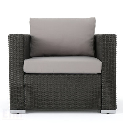 Santa Rosa Outdoor Club Chair With Faux Rattan And Water-Resistant Cushions, For Cozy And Stylish Lounging