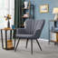 color Upholstered Armchair, Modern  Accent Chair with Wing Side and Metal Legs-312863936-312863937