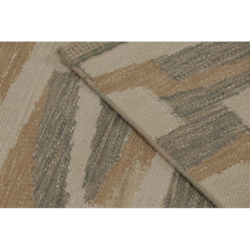Scandinavian Wool Area Rug in Beige/Brown, Gray/Silver, White/Cream