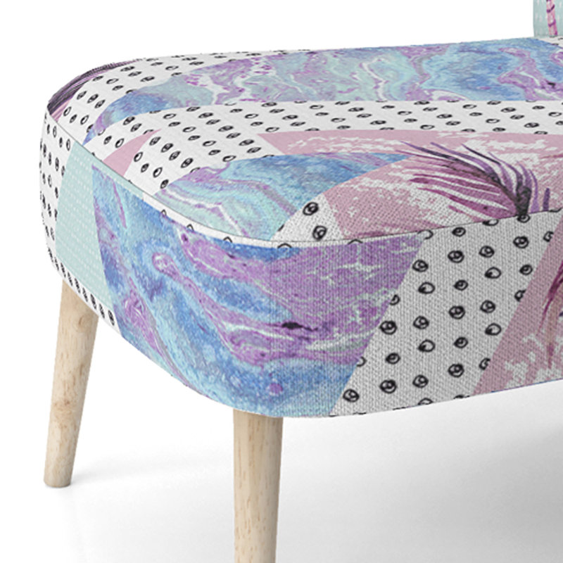 Chaise d'appoint rembourrée à motif géométrique Blue Summer