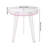 Modern Pink Acrylic Side Table – Round End Table With Raised Edge & Triangular Base – 22 Lbs Capacity, Sturdy Clear Display Stand For Living Room, Bedroom & Dorm (Easy Assembly)-29765891