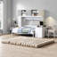 Lit escamotable peu encombrant avec rangement, grand lit escamotable en bois aggloméré pour maison moderne