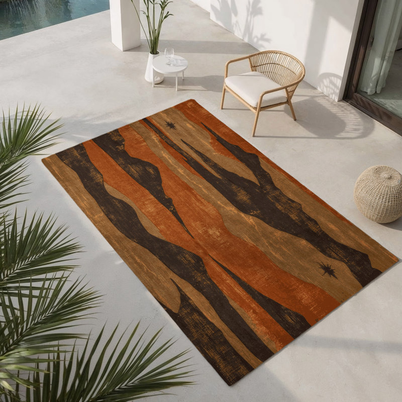 Tapis intérieur et extérieur Radiant Chasm, Rectangle 1 pi 6 po x 2 pi 6 po