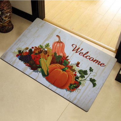 Peinture en vinyle 30 po x 18 po recouvert de la récolte rectangulaire tapis de porte extérieur antidérapant Fairview