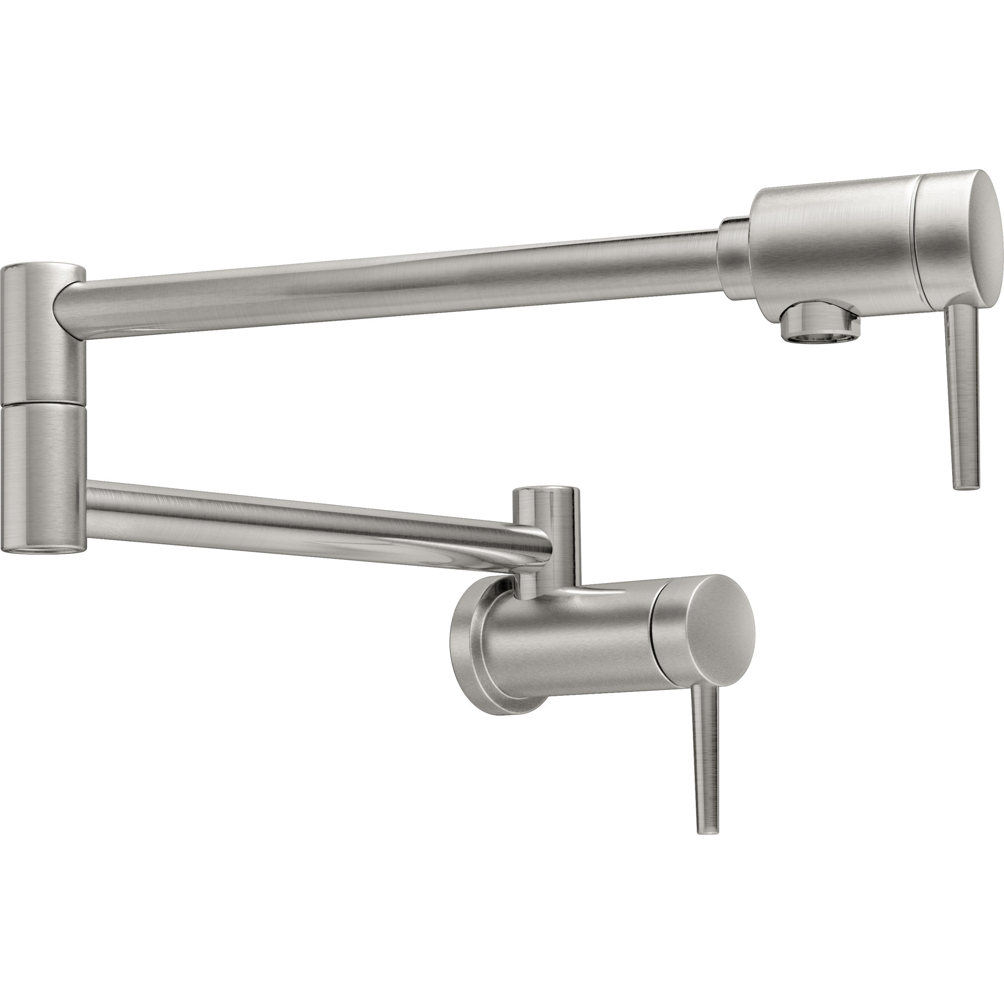 Contemporary Pot Filler Faucet, Wall Mount Pot Filler Kitchen Faucet, Brilliance Stainless