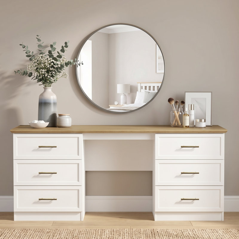 Cleverton 6 Drawer Wide Dressing Table, Ivory