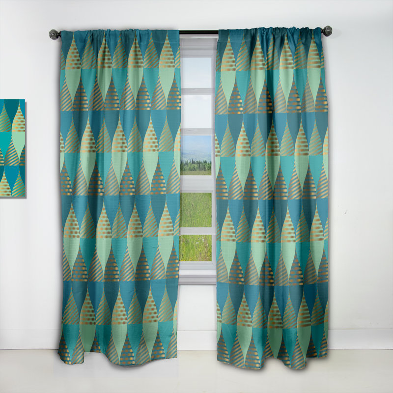 Rideau simple occultant de luxe Mid-Century, L 52 po x L 95 po