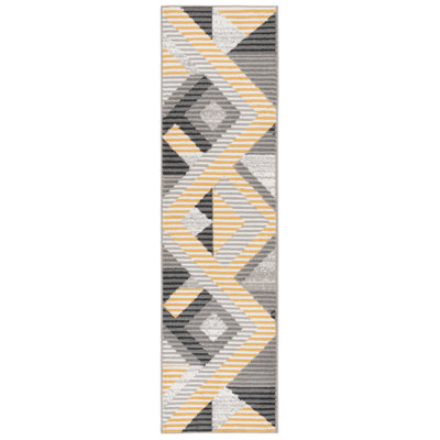 Pyramid 240 Area Rug In Grey / Ivory Gold