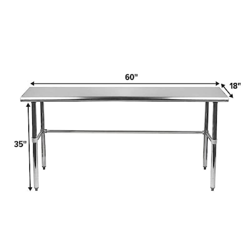 Table de préparation de travail commerciale en acier inoxydable H 35 po x l 60 po x P 18 po Express KitchQuip