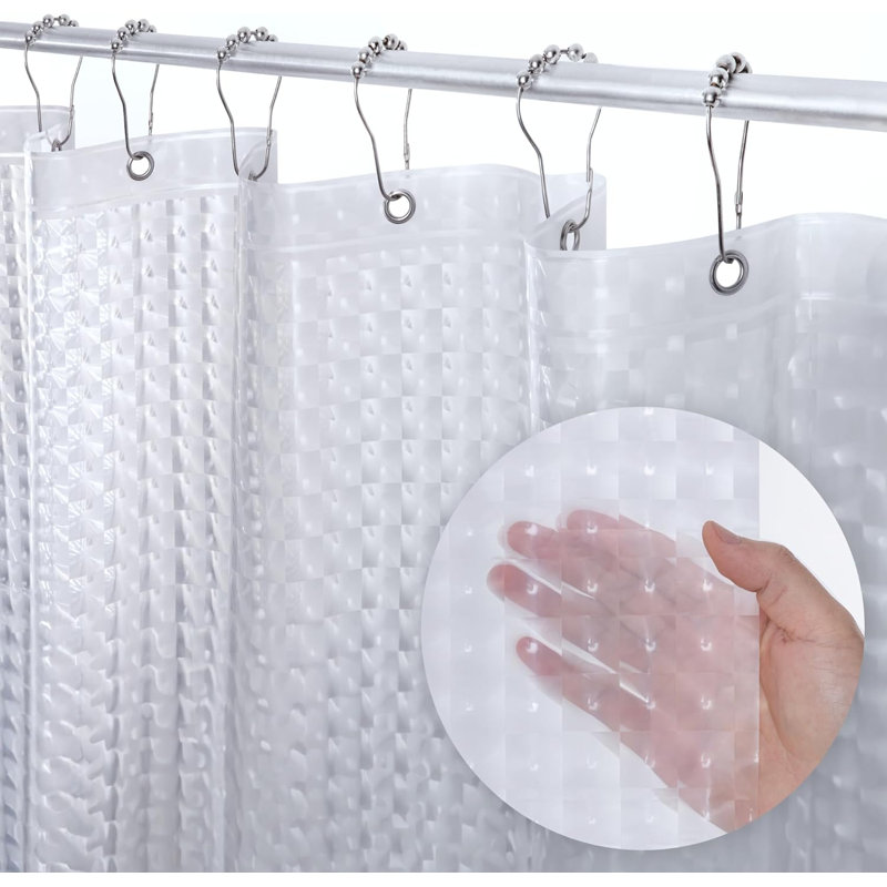 Rideau de douche imperméable robuste en PEVA avec des aimants lestés et des œillets antirouille, des yeux de chat 3D pour la salle de bain et la baignoire
