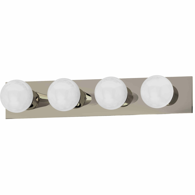 Landreneau 4-Light Indoor 24"W Brushed Nickel Wall Mount Vanity Light Bath Bar, Brushed Nickel