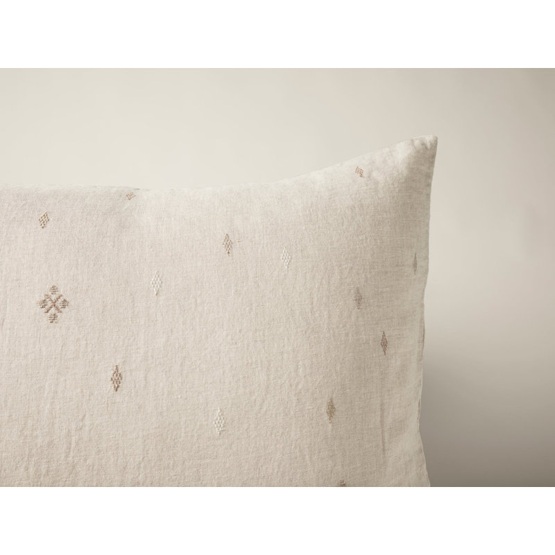 Cambria Sham, King, Natural Chambray/Brown