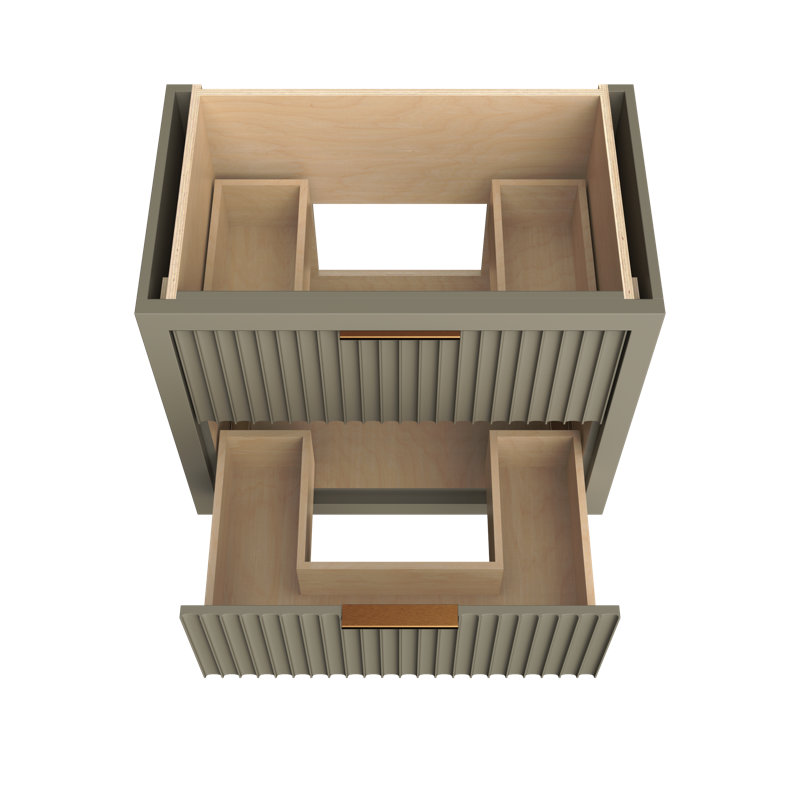 Lecrieú Two-Drawer Single Bath Vanity, French Olive, 36", Champagne Bronze