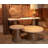 Caldera Coffee Table With Travertine And Light Oak Base