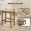 Tabouret de bar de style ferme en bois massif avec siège en corde tissé à la main-962370182-938333198