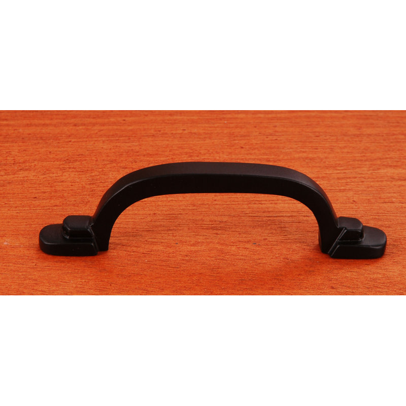 3" Center to Center Two Step Foot Rectangular Arch Pull CP Series, Black