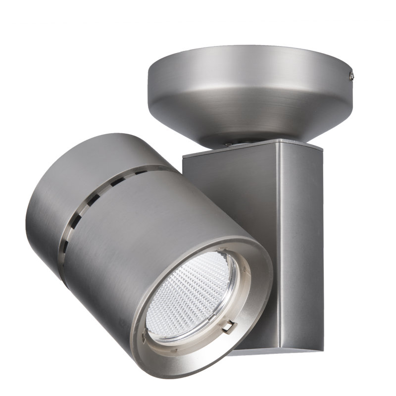 Projecteur directionnel à 1 lumière DEL, Inondation - rayon de 55 degrés, Nickel brossé, 4000K 85 IRC