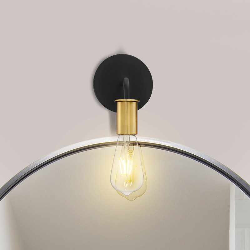 Avriana Dimmable Bath Sconce, Black/Brushed Brass