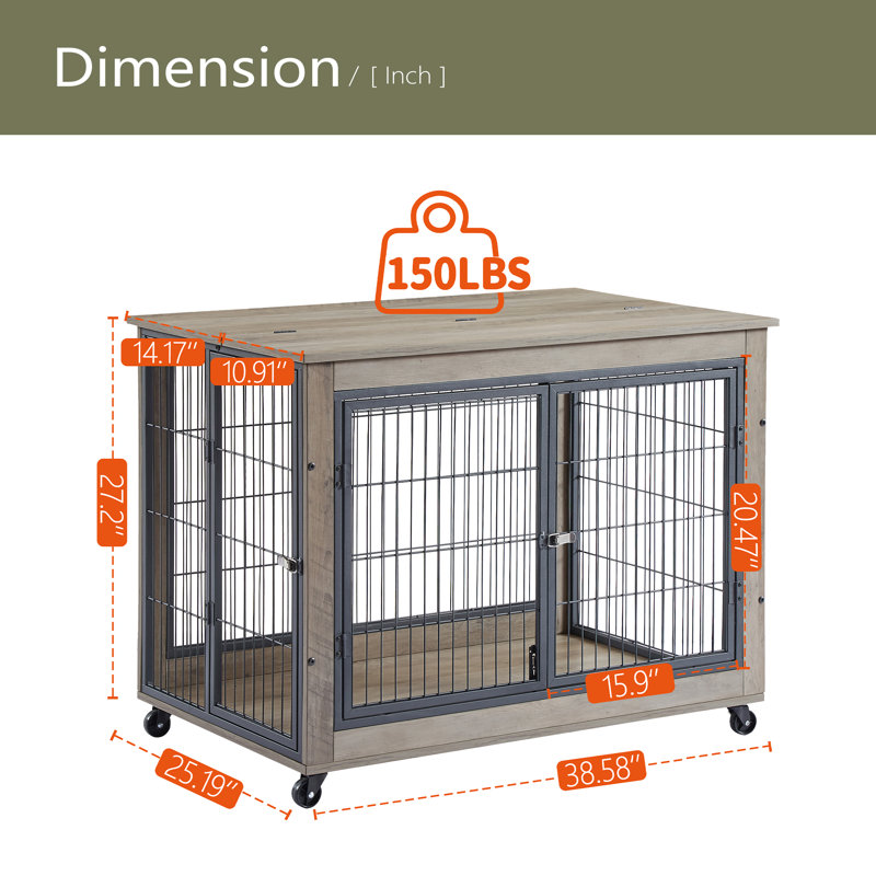 Cage pour chien Furniture, Gris