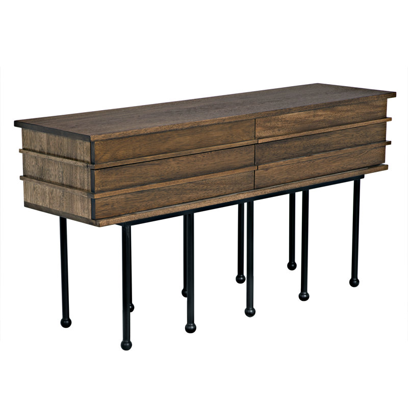 Oliver 60'' W Solid Wood Console Table, Dark Walnut