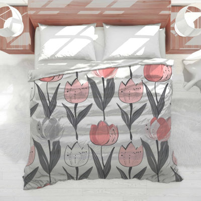 Édredon tulipe à motif floral scandinave