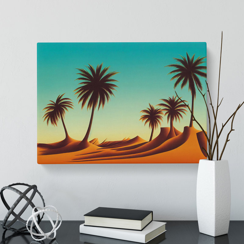Eccentric Palm Trees - Wrapped Canvas, 40cm H x 60cm W x 3cm D