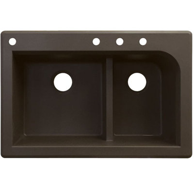 Radius 33'' L Double Bowl Granite Kitchen Sink