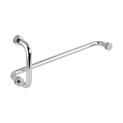 Poignée de porte de douche combinée à finition chromée brillante