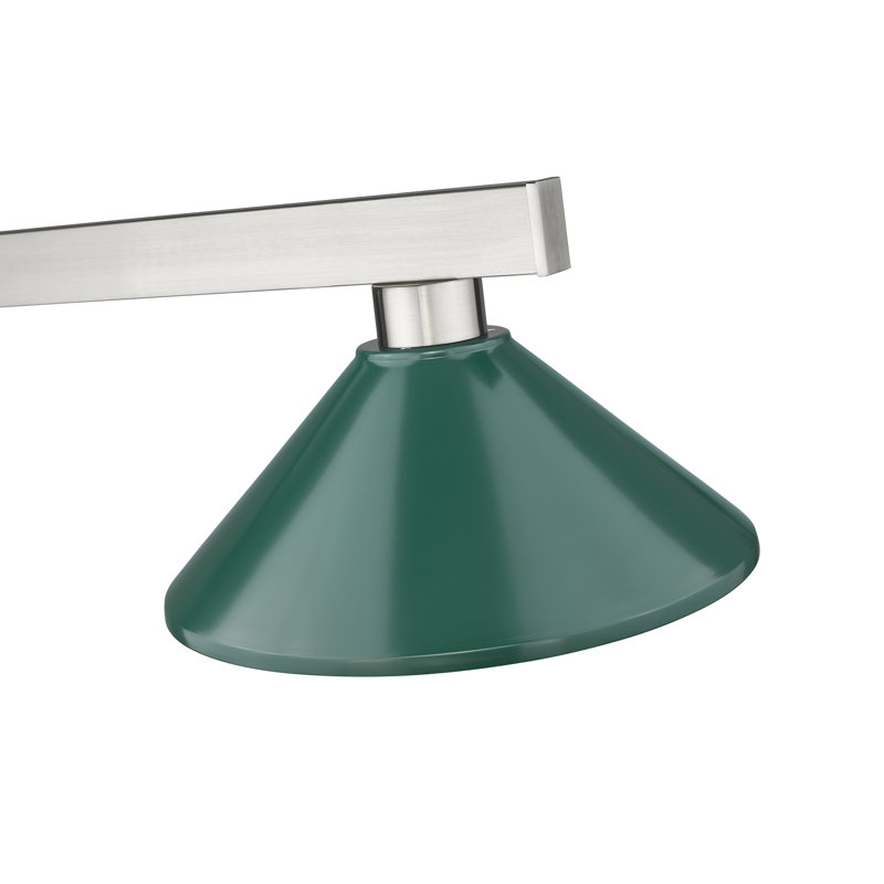 Lustre linéaire moderne à 3 lumières pour îlot de cuisine Caine, Vert foncé