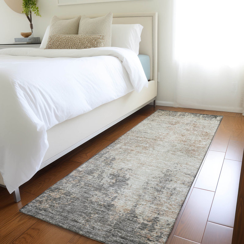 Premium Machine Washable Prisco Taupe Rug, Runner 2'3" x 7'6"