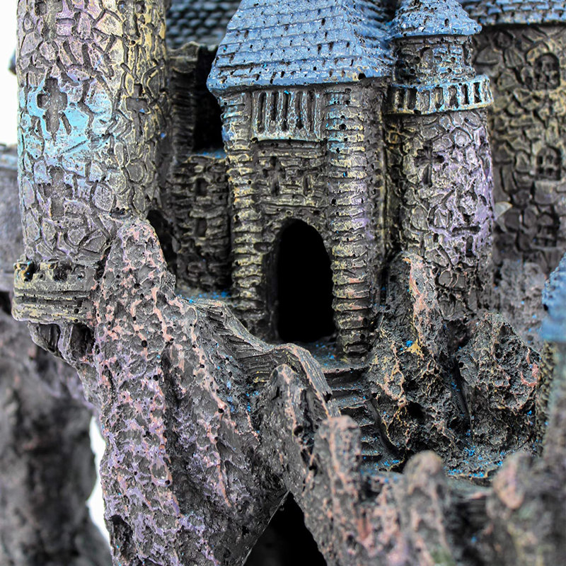 Extra Large Gray Resin Medieval Castle Aquarium Ornament