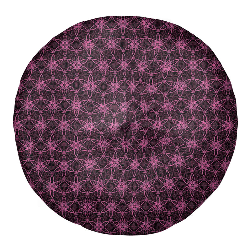 Coussin de sol Katelyn Elizabeth, H 26 po x l 26 po, Noir / Rose