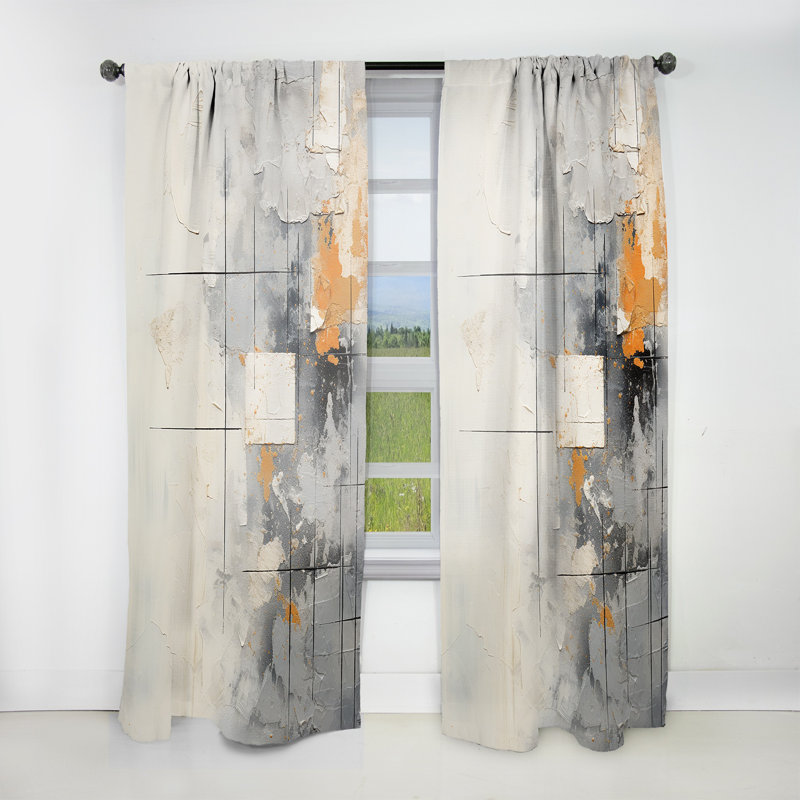 Paysage d'hiver simple Carnelia I - Rideau traditionnel - Velours obscurcissant - 1 panneau, L 52 po x L 108 po