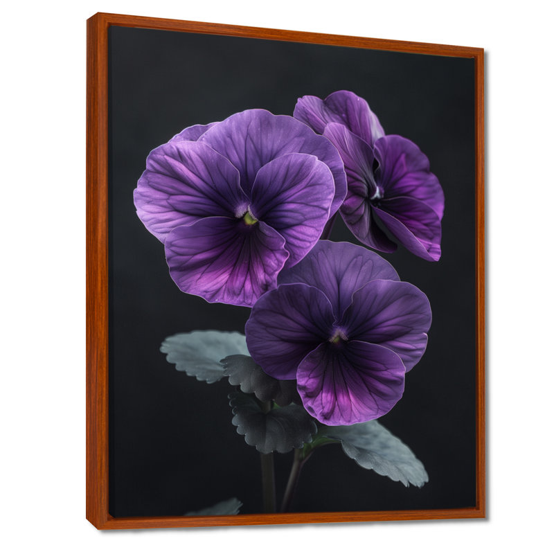 «Roush - Pansies», reproduction d'art murale, H 24 po x l 32 po, Encadrement brun