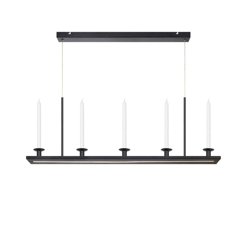 1 - Light LED Kitchen Island Pendant, Black