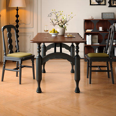 Table de salle à manger rectangulaire 55,12 po en bois de chêne rouge massif