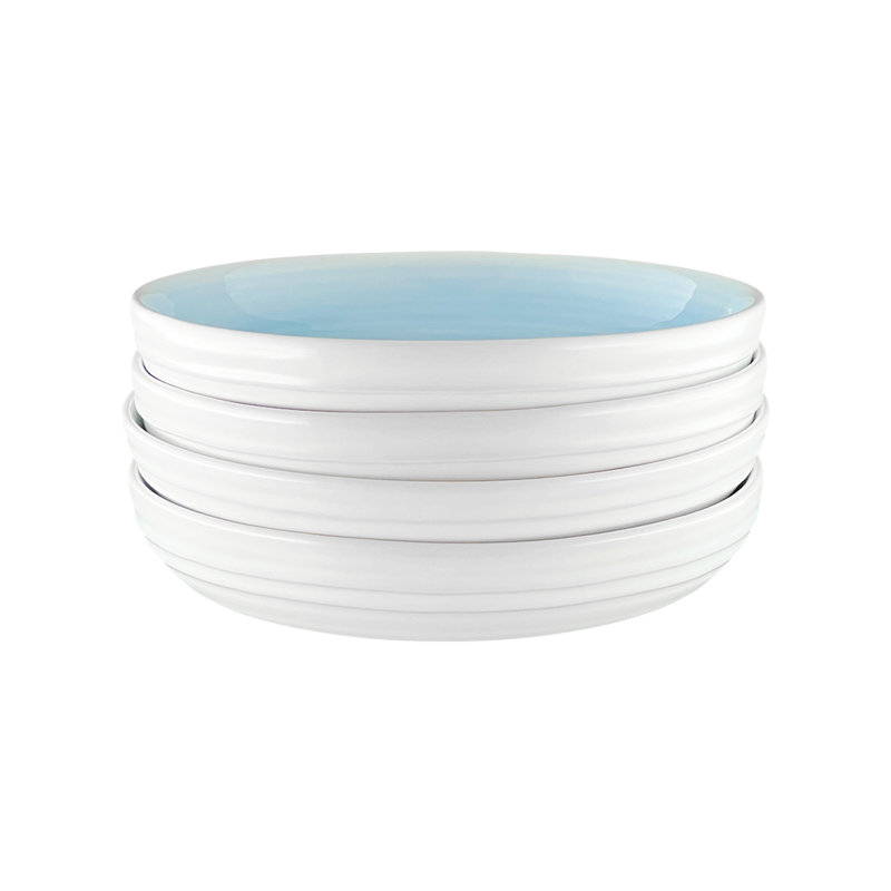 Bol à pâtes Lines, ensemble de 4, Blue