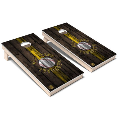 San Diego Striped Baseball All-Weather Composite Cornhole Board Set