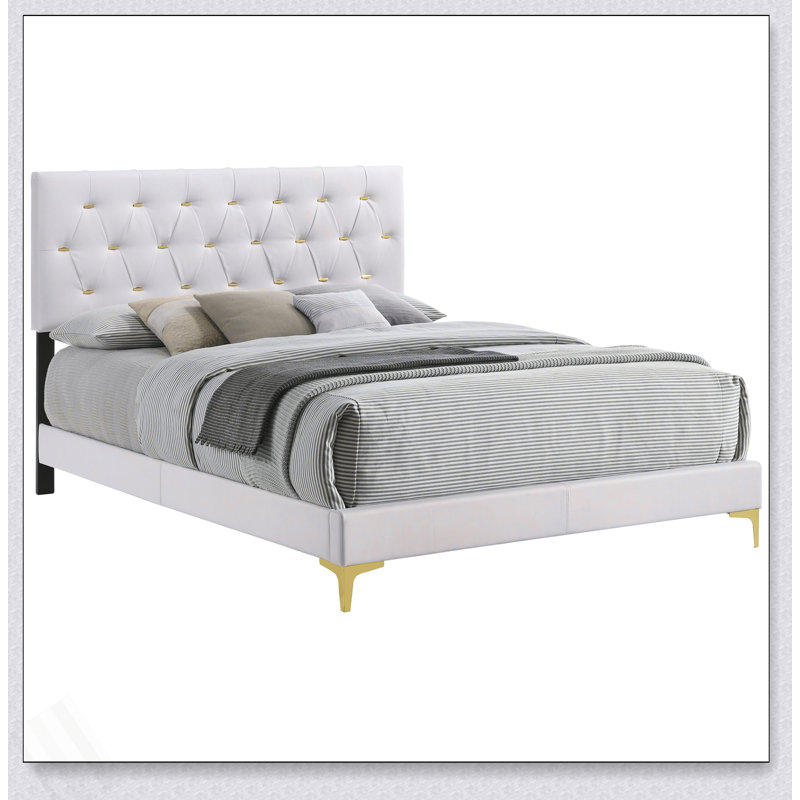 James White Upholstered Queen Panel Bed