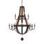 Lustre empire 12 lumières de style bougie avec détails en bois Aston-Jay