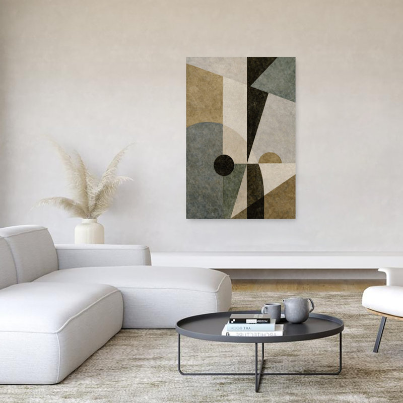 Warwick, art mural géométrique abstrait contemporain, H 60 po x l 40 po