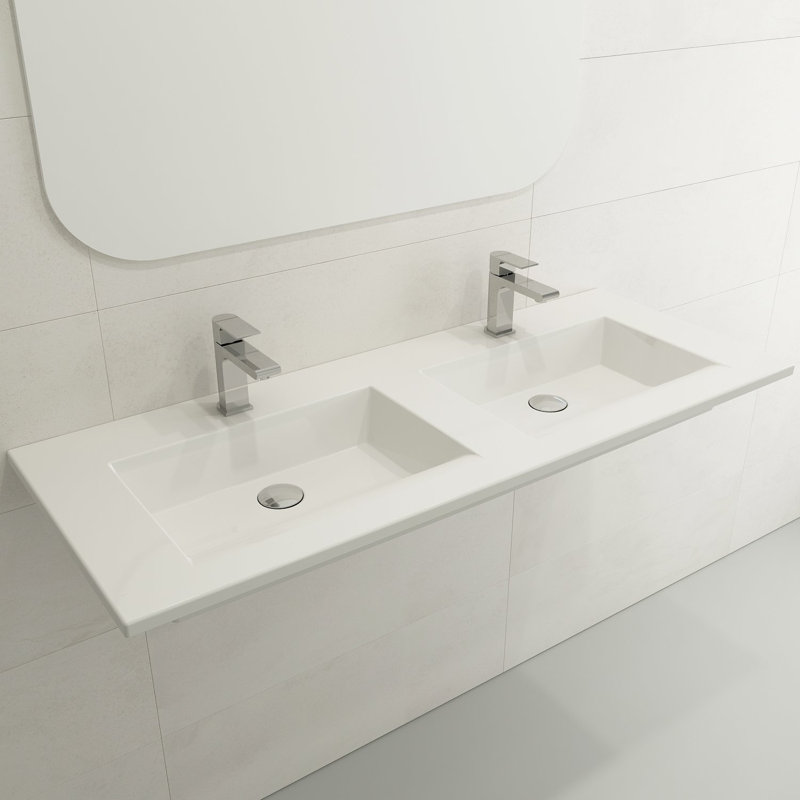 Ravenna 48'' L Bathroom Sink, White
