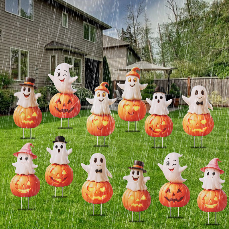 12 autocollants de sol Halloween (plastique)