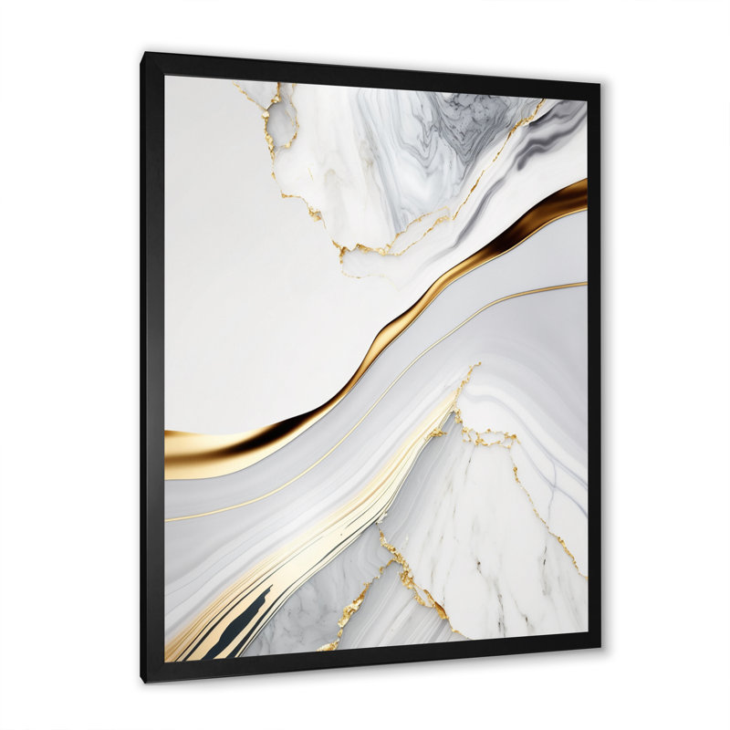 «Abstract Geode Waves Grey IV», reproduction d'art sur toile abstraite, L 24 po x H 32 po