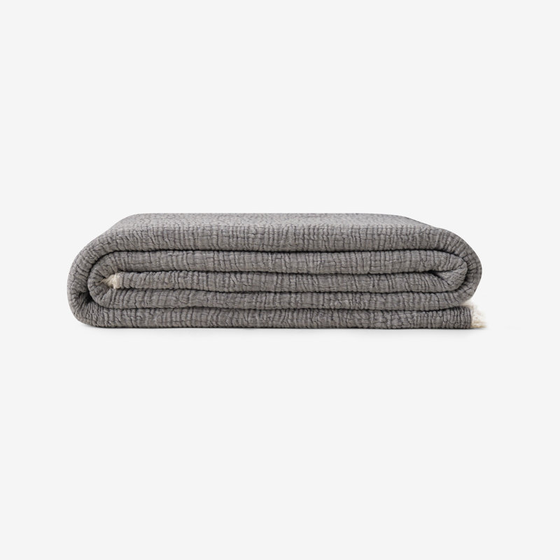 Johnsie Polyester Solid Colour Bedspread, Grey