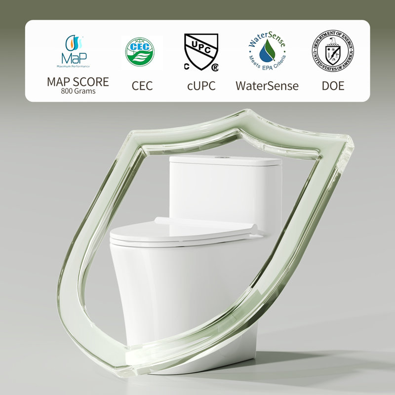 Toilette compacte une pièce moderne pour petites salles de bain, toilette à jupe allongée avec siège à fermeture en douceur, chasse d'eau puissante de 1,28 GPF