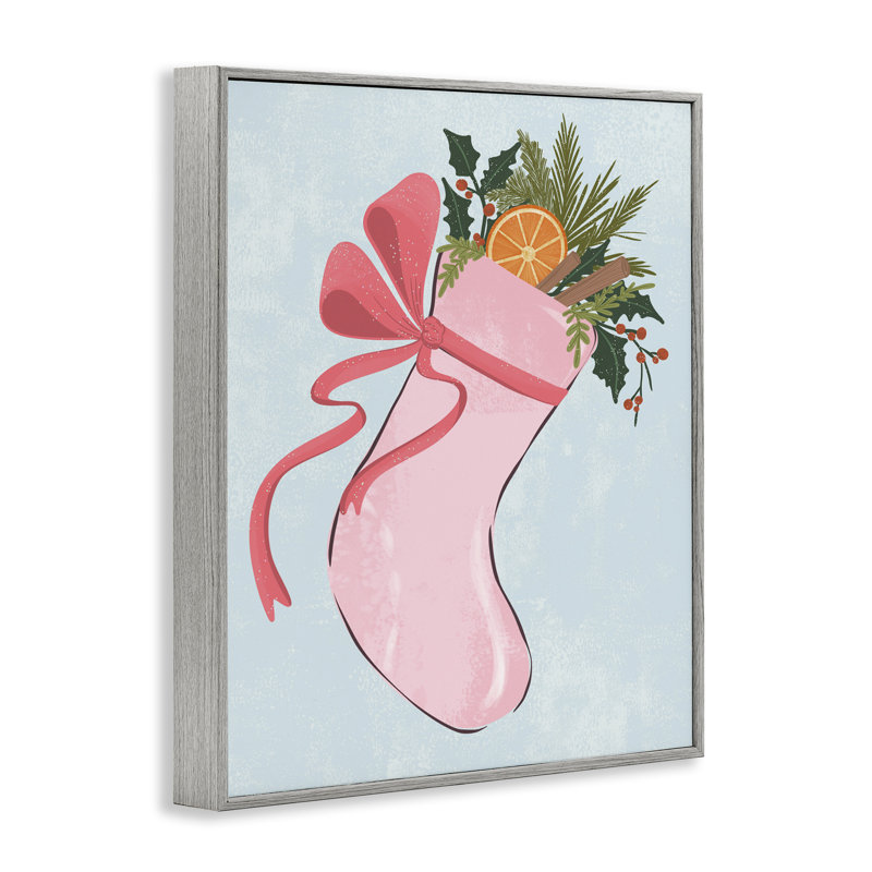 Chaussette de Noël rose, art giclée par Nikita Jariwala, Estampe numérique Farmhouse, H 30 po x l 24 po