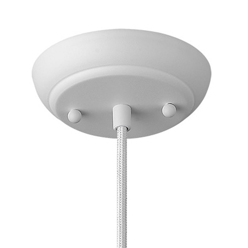 White Geometric Metal Pendant Light with Clear Crystal Accents