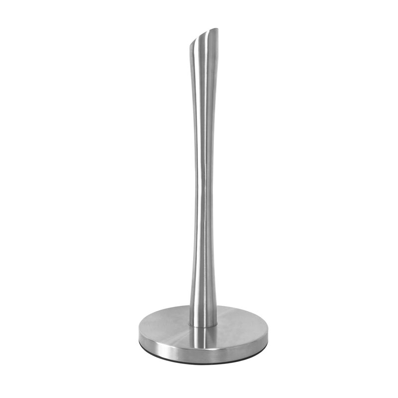 Porte-essuie-tout autoportant en acier inoxydable, Argent argent