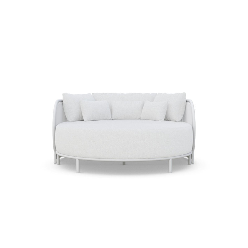 Kamari 60.24" Wide Outdoor Curved Patio Daybed with Cushions